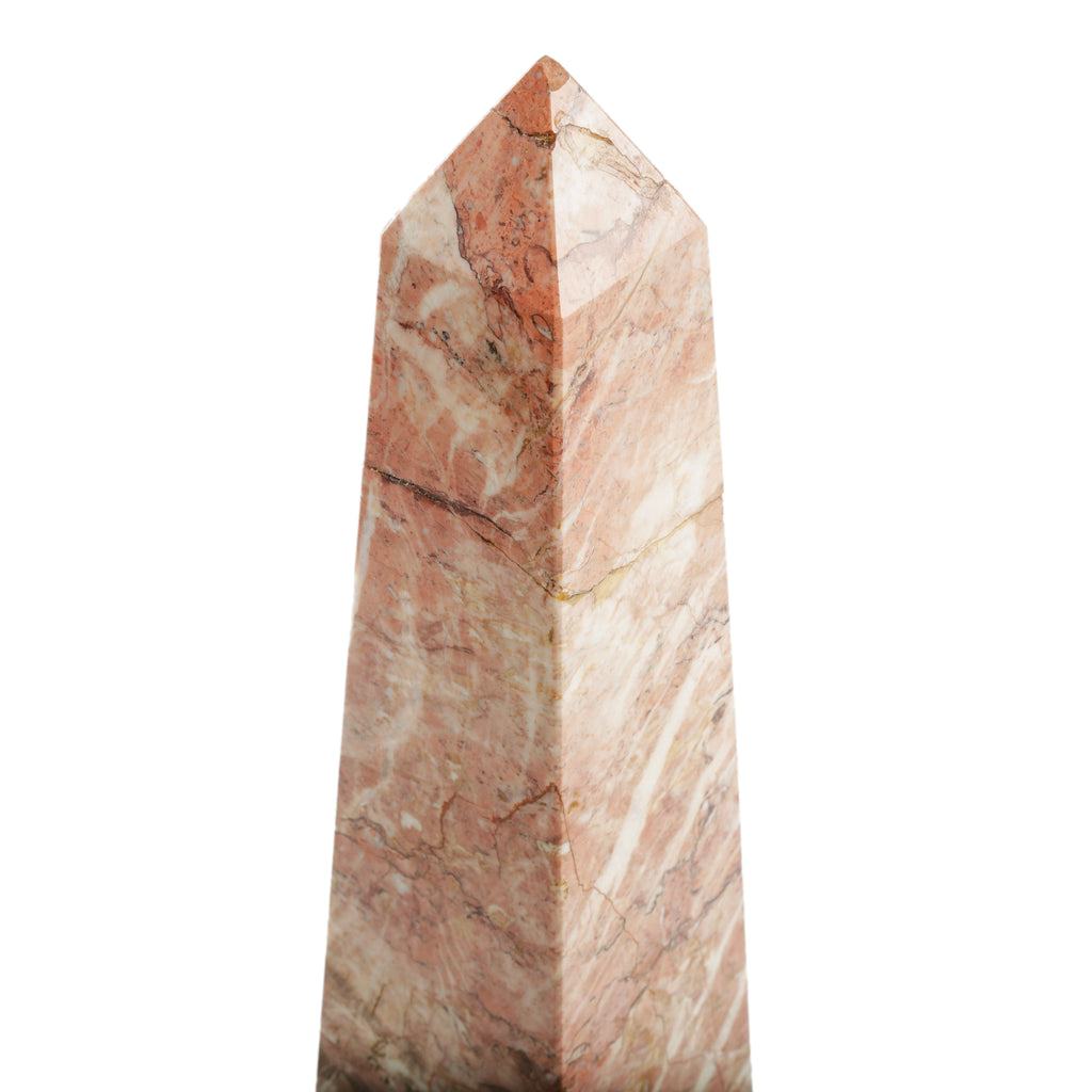 Pink and Brown Marble Decorative Obelisk