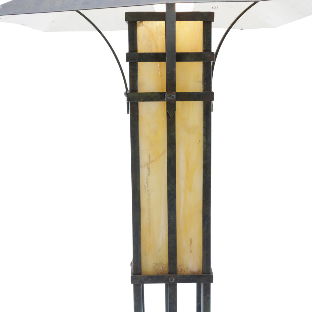 Amber Stained Glass Craftsman Floor Lamps
