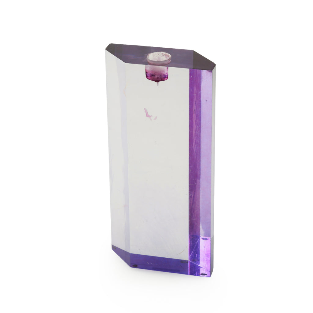 Violet Hexagonal Clear Acrylic Candle Holder
