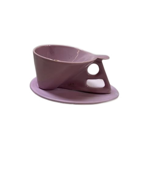 Abstract Lilac Glazed Ceramic Coffee Cup
