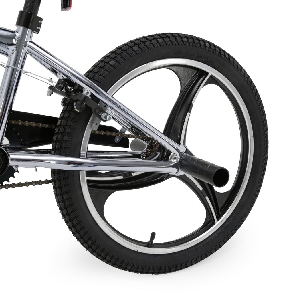Chrome BMX Bicycle with Black Mag Wheels