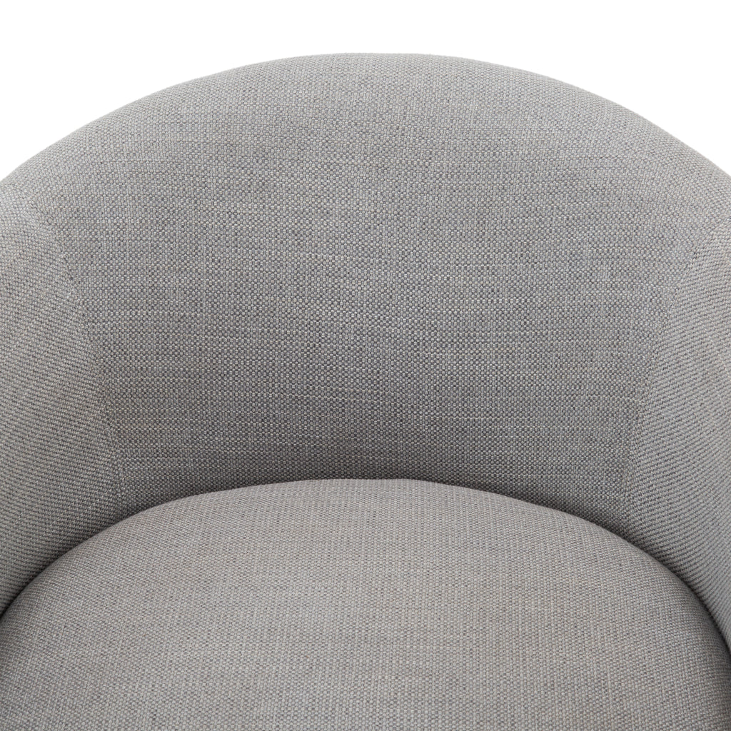 Grey Upholstered Rounded Barrel Armchair