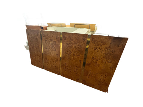 Brass and Wood Headboard