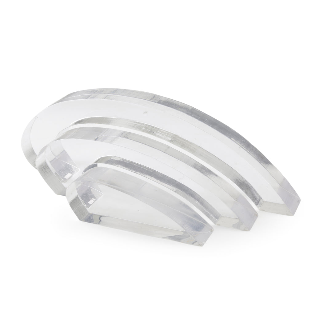 Clear Acrylic Art Deco Fan Sculpture