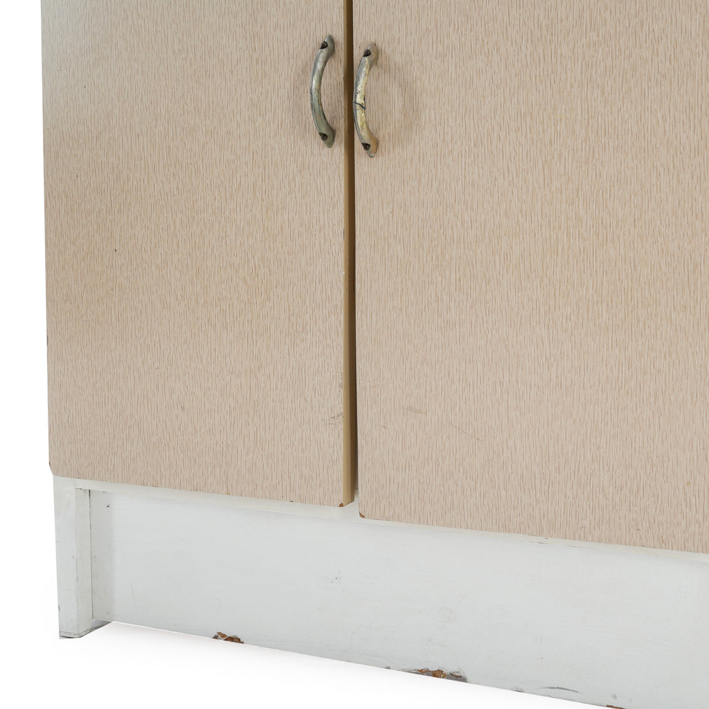 Beige and White Mid-Century Kitchen Hutch