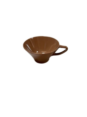 Brown Plastic Funnel-Shaped Coffee Cup