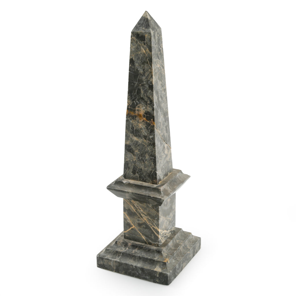 Green and Gold Marble Obelisk