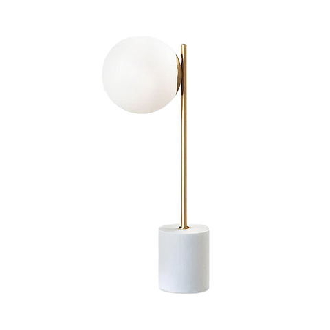 Marble & Brass Pole Orb Lamp