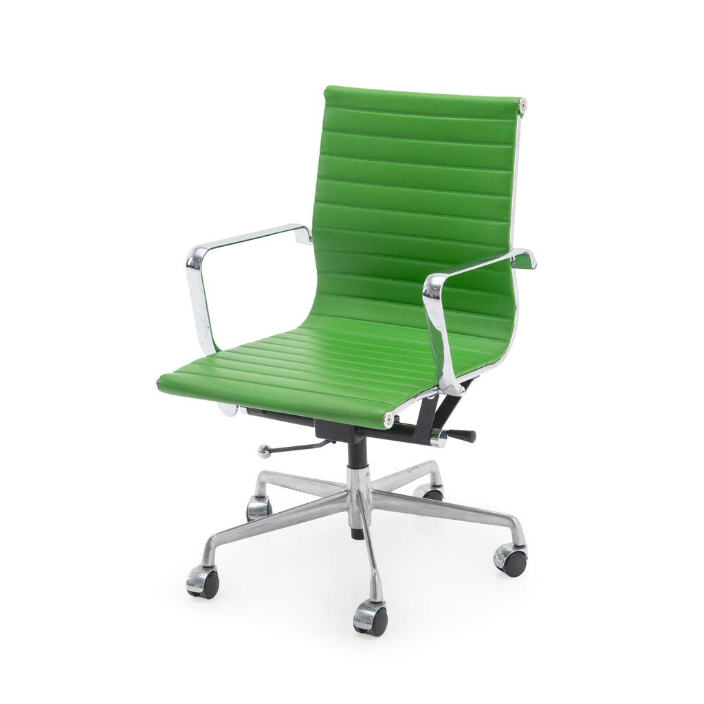Green and Chrome Swivel Office Chair
