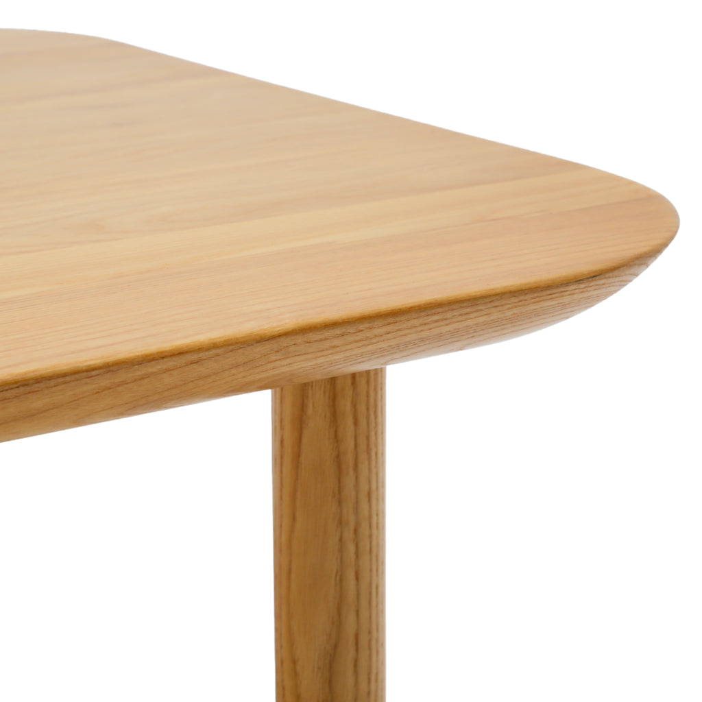 Natural Oak Wood Rectangular Coffee Table with Recessed Tray