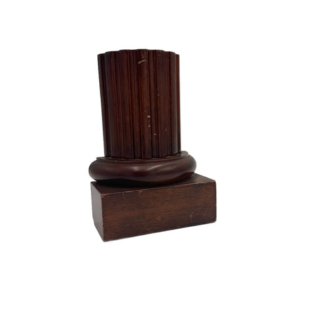 Dark Brown Fluted Wooden Column Bookend