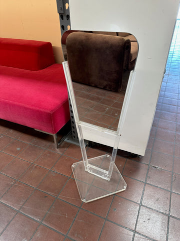 Clear Acrylic/Lucite Freestanding Mirror