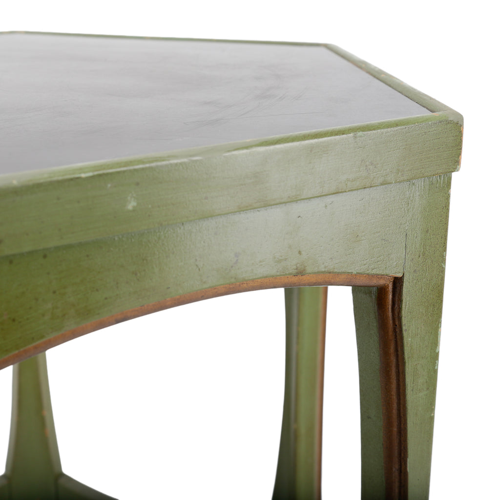 Sage Green Hexagonal Wood Accent Table