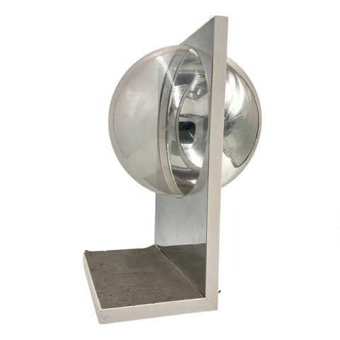 Chrome Spherical Sculpture with Brushed Metal Base