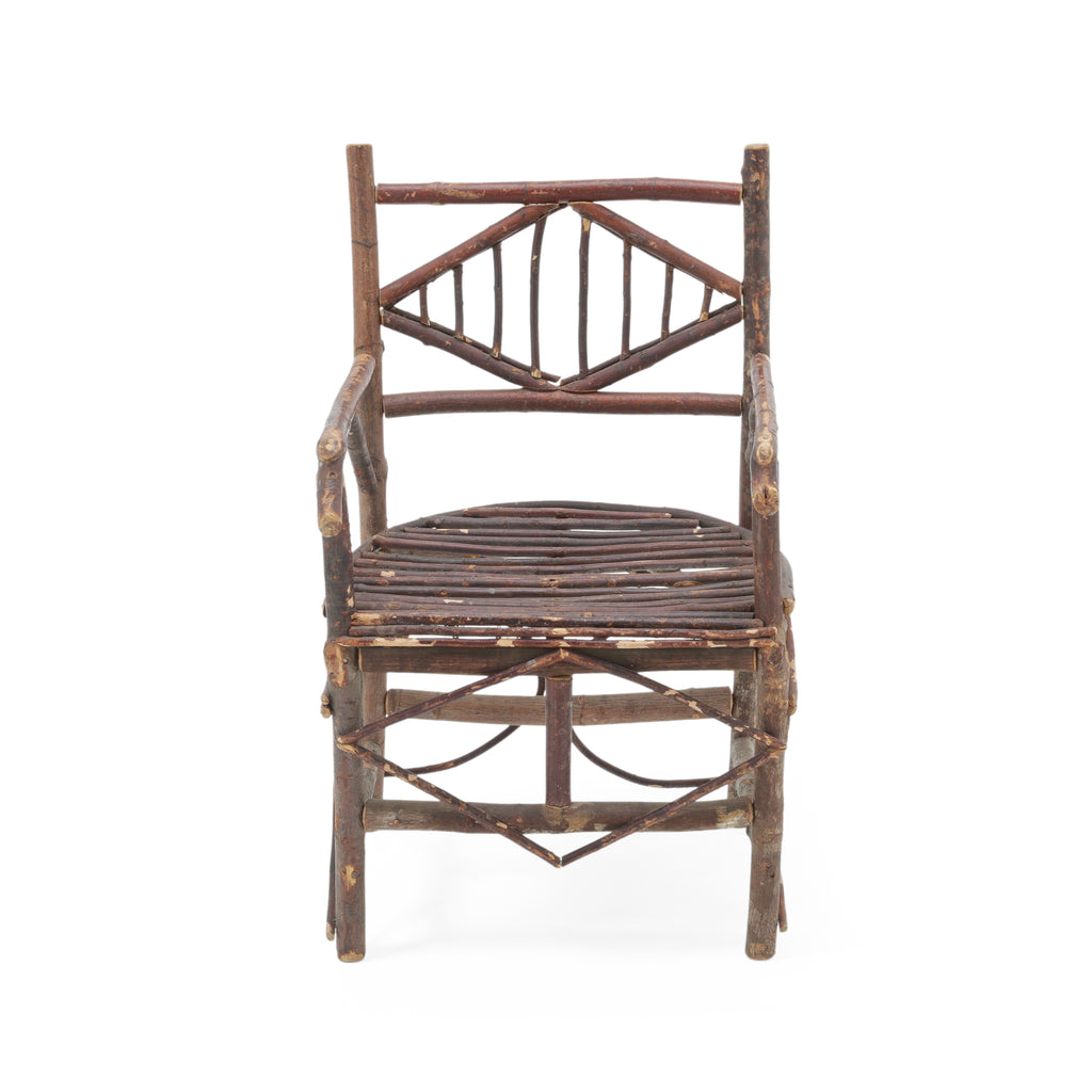 Dark Brown Rustic Twig Armchairs