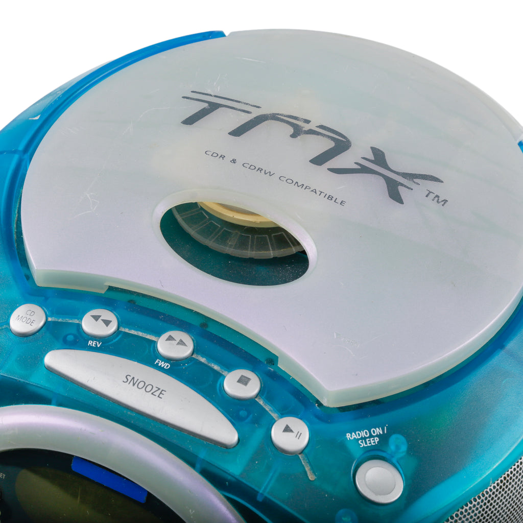 Translucent Aqua Blue Portable CD Player