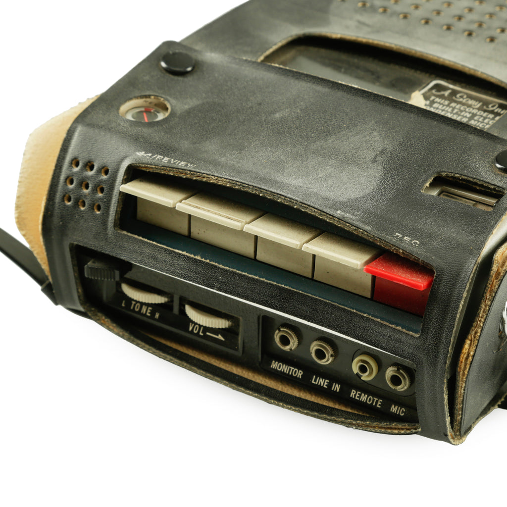 Vintage Black Leather Sony Reel-to-Reel Tape Recorder