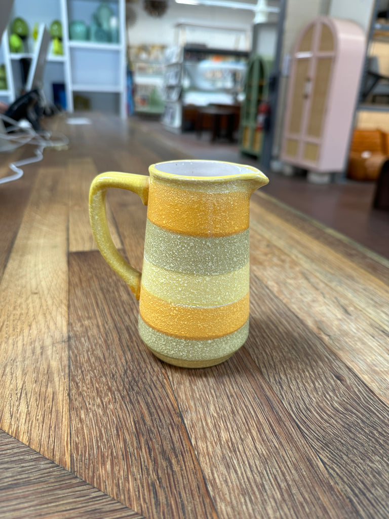 Short Multi-Colored Ceramic Pitcher