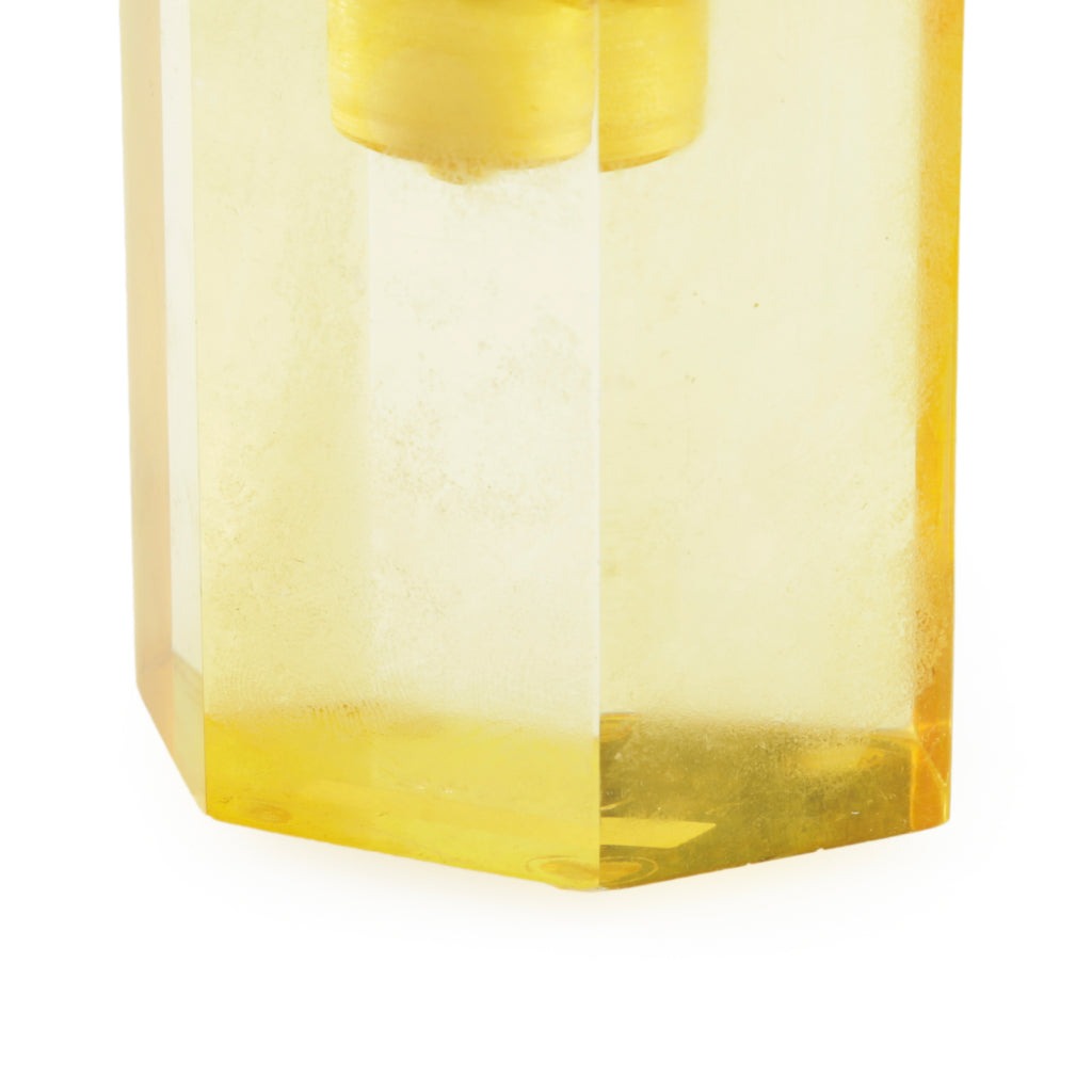 Amber Hexagonal Clear Acrylic Candle Holder