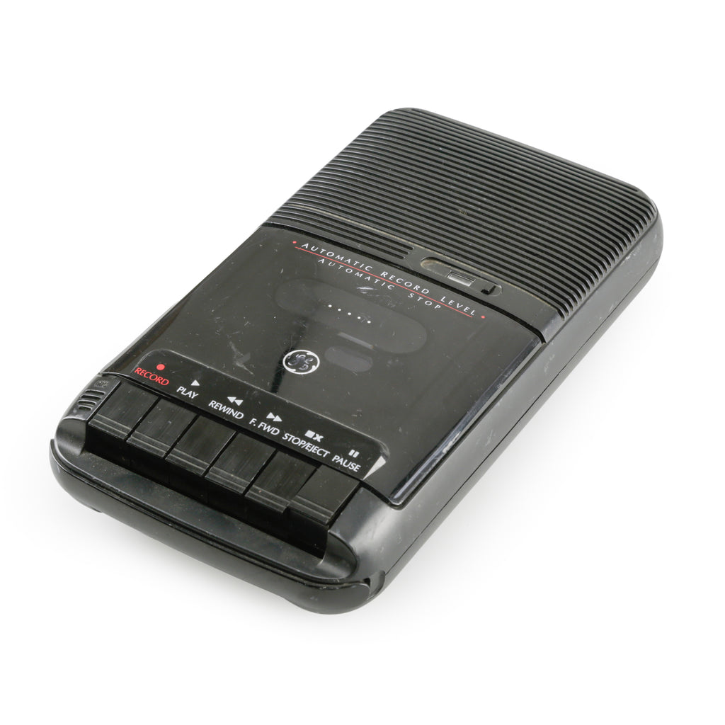 Black Portable GE Cassette Recorder
