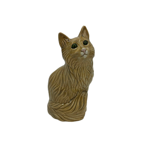Oatmeal Ceramic Sitting Cat Figurine