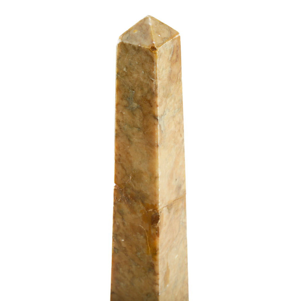 Brown and Green Veined Marble Obelisk