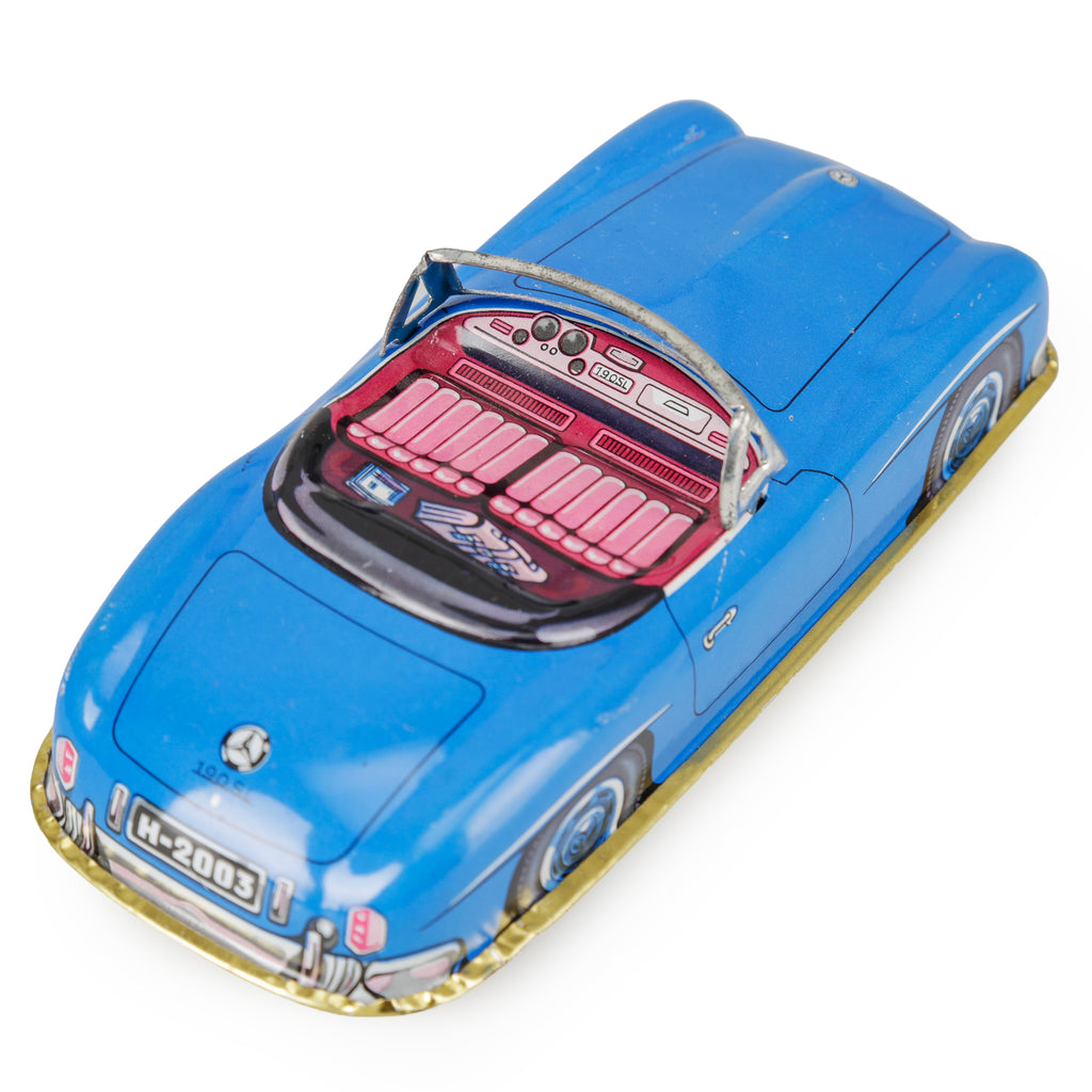 Blue and Yellow Tin Toy Cars