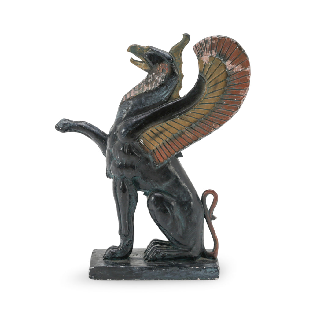 Dark Green Winged Griffin Statue