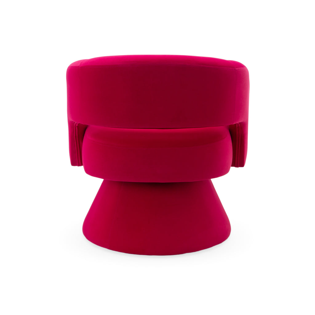 Fuchsia Swivel Barrel Accent Chair