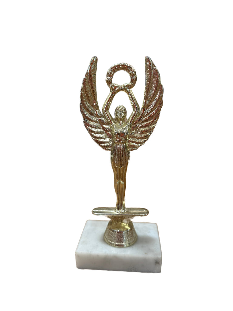 Gold Winged Figure Trophy with Laurel Wreath