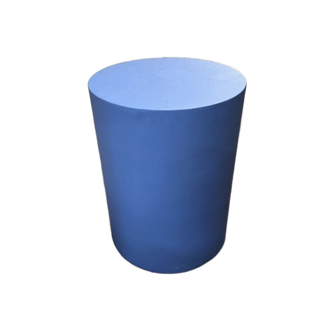Blue Painted Wood Cylindrical Pedestal