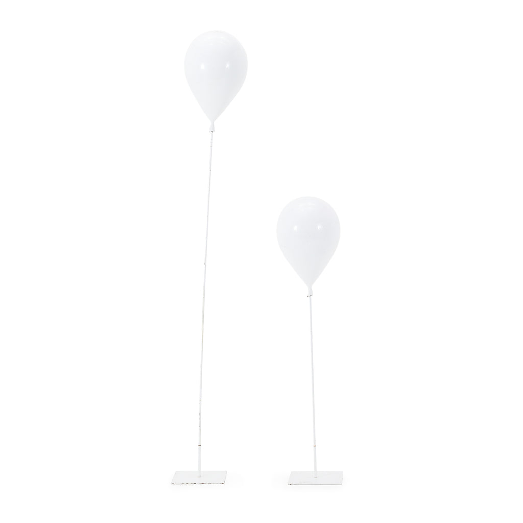 White Metal Balloon Floor Sculptures