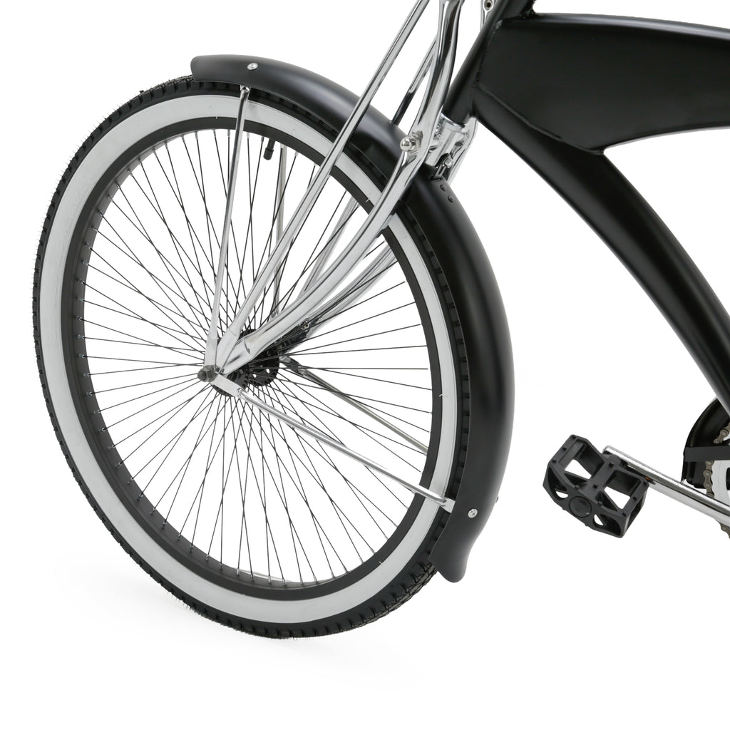 Black Steel & Chrome Cruiser Bicycle