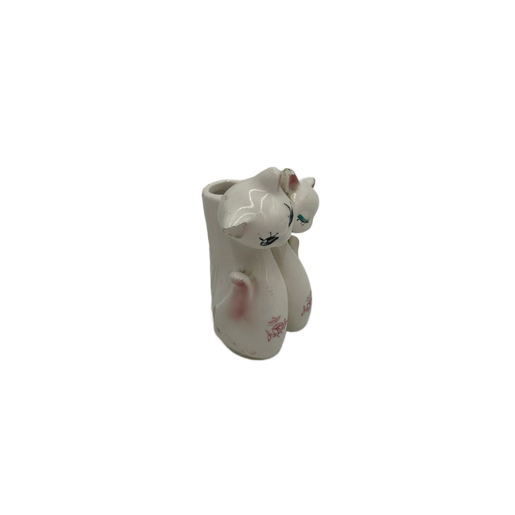 Two Cats Figurine Vase