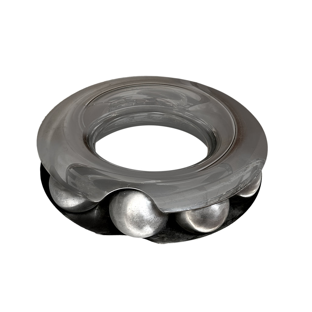 Donut Shaped Chrome Bowl + Metal Spheres