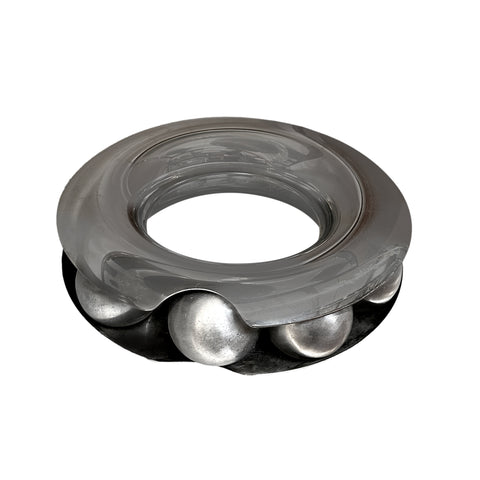 Donut Shaped Chrome Bowl + Metal Spheres