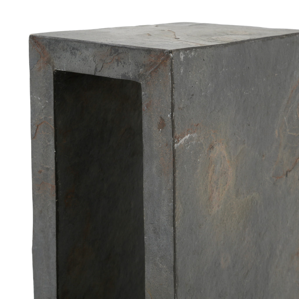 Dark Gray Slate Open Column Pedestal - Single