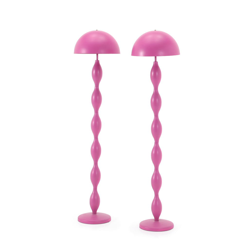 Hot Pink Bobble Stem Floor Lamp