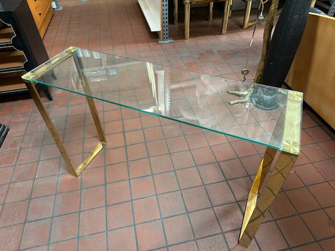 Brass Glass Console Table