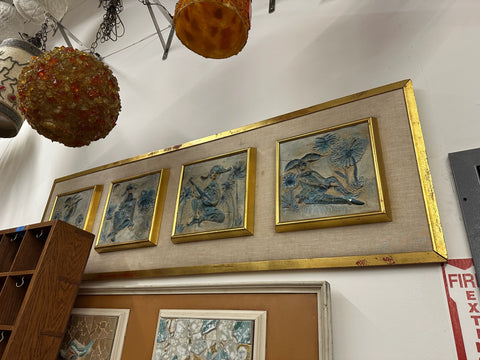 Distressed Gold Framed Jester Art