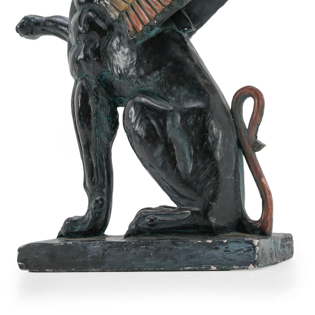 Dark Green Winged Griffin Statue