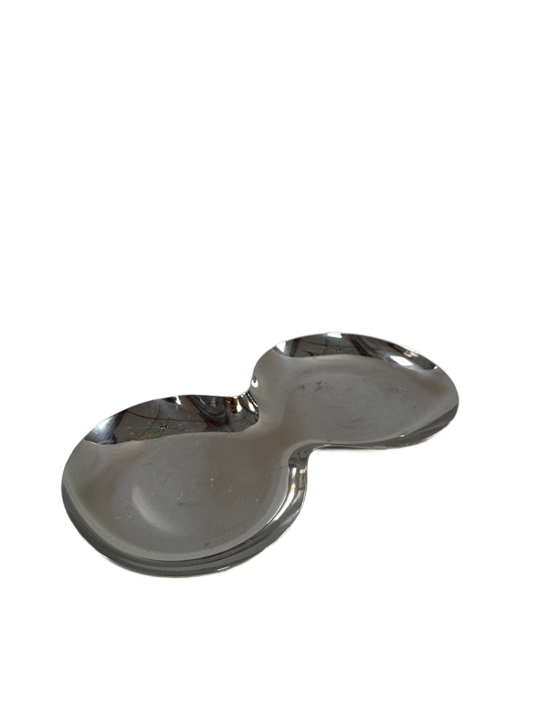 Chrome Kidney Bean Decorative Dish