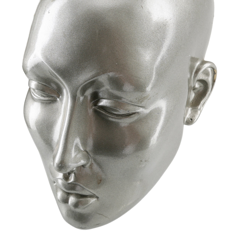 Silver Stylized Mannequin Heads on Acrylic Stands