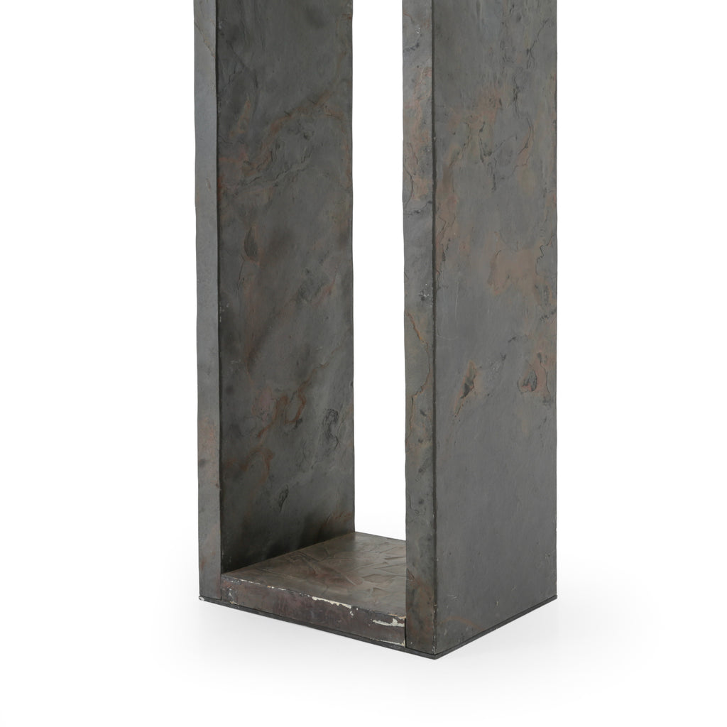 Dark Gray Slate Open Column Pedestal - Single
