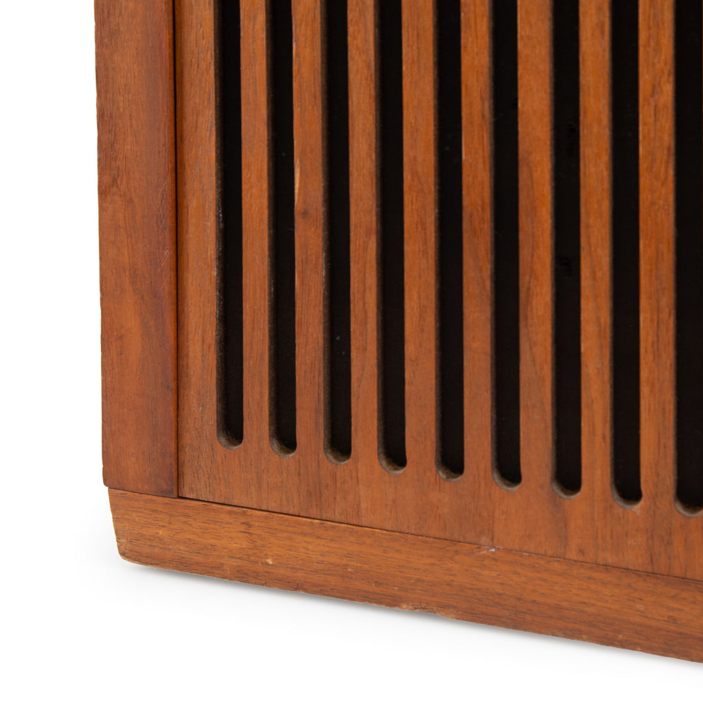 Mid-Century Slatted Teak Wood End Table