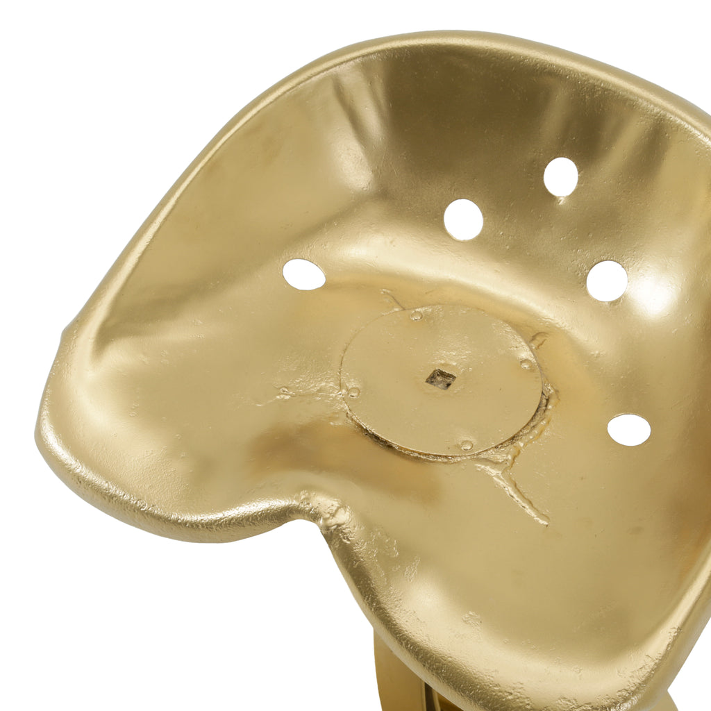 Gold Metal Tractor Seat Stool