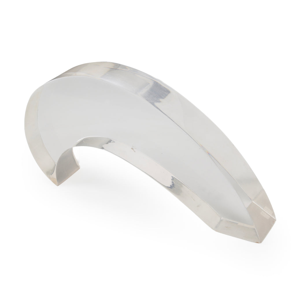 Clear Acrylic Abstract Curved Decorative Sculpture