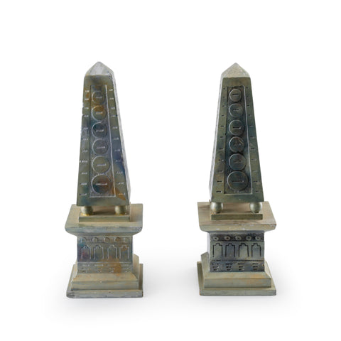 Green Geometric Obelisk Sculpture
