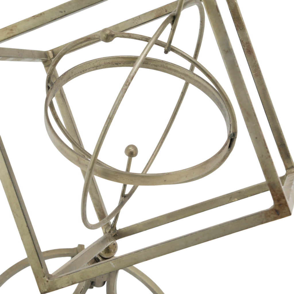 Metal Cubic Armillary Sphere Sculpture