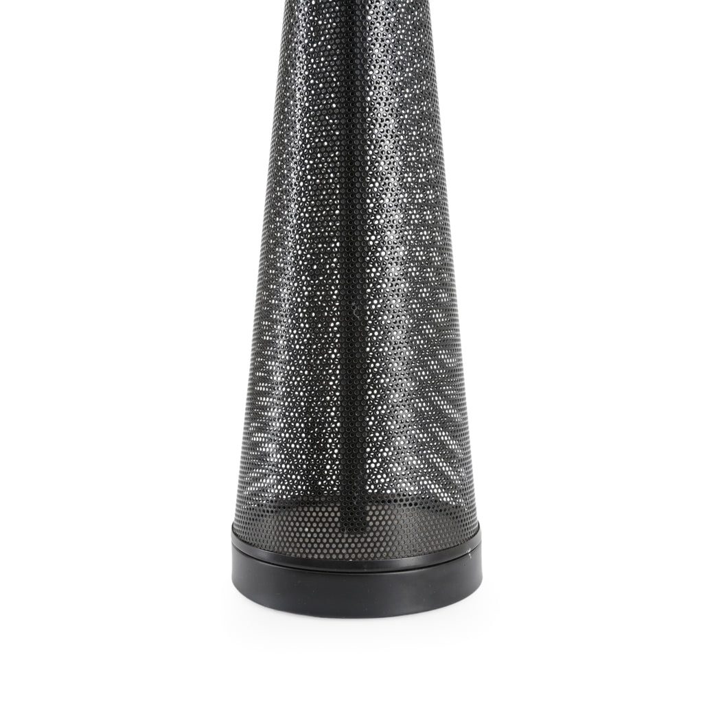 Black Perforated Metal Table Lamp